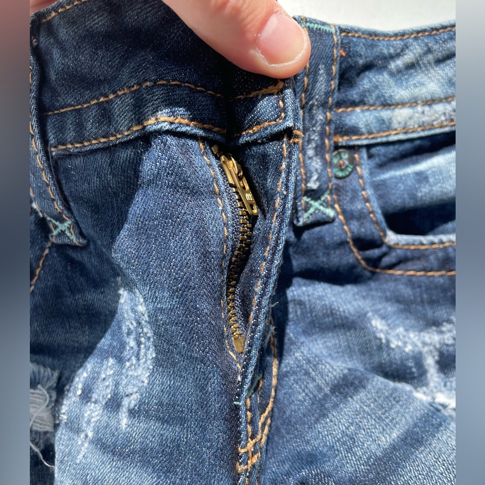 Rock Revival Jessica Blue Jean Shorts Size 25 - Picture 5 of 12